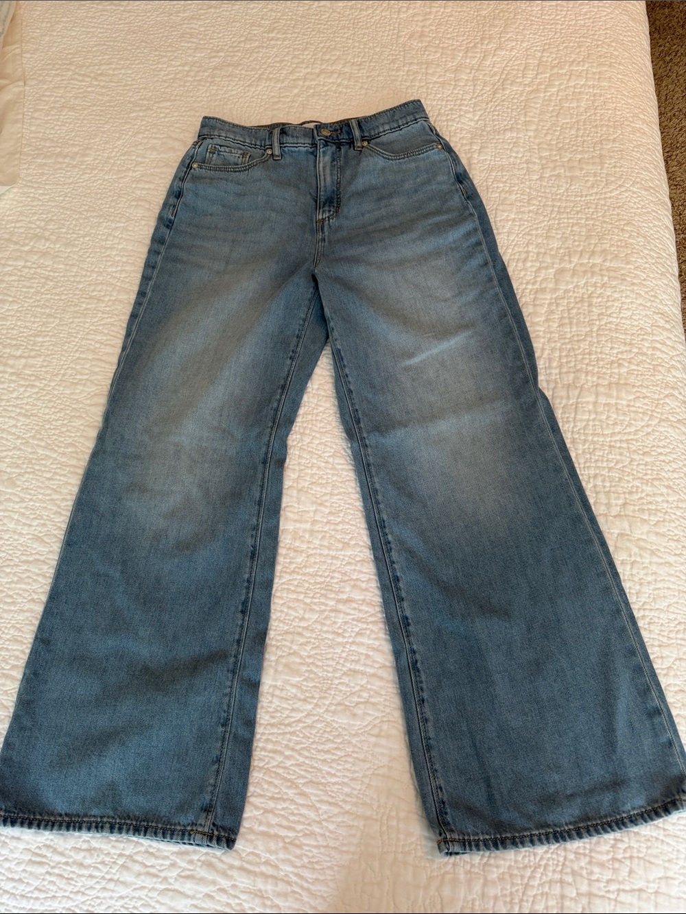 LOFT Wide-Leg Jeans in Light Blue Wash - 25/0 P